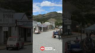 New Zealand Old Cromwell town overview in sun