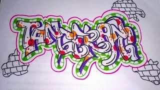 Cara Gambar Grafiti "TANGERANG" Grafiti Indonesia - Grafiti Di Kertas