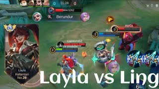 LAYLA VS LING❗BUILD ONE SHOT ENEMY DELETE! LING TAK MAMPU BUNUH LAYLA | build top 1 global Layla