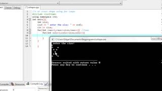 C++ program : X shape using Nested For Loops