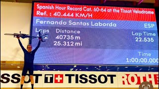 Fernando Santas . Récord España 🇪🇸 Hora Pista Máster 60. Suiza 🇨🇭 Noviembre 2023 .( 40,735 kms ).