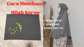 Menjahit Hijab Bergo | Tutorial Menjahit Kerudung