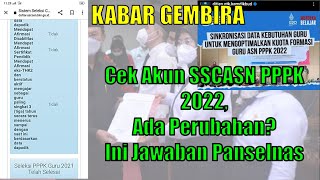 KABAR GEMBIRA......Cek Akun SSCASN PPPK 2022, Ada Perubahan? Ini Jawaban Panselnas