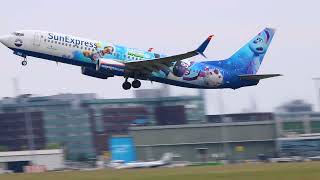 SunExpress "Schaun das Schaf - UFO-Alarm" special livery TC-SNU takeoff from Bremen Airport