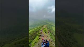 HARIHAR FORT TREK 💚🌳🏔️🧗‍♂️🚩 | NASHIK📍   #shorts #shortsfeed #viralshorts #hariharfort #trek #monsoon