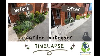 front garden makeover time lapse low maintenance #howilandscape