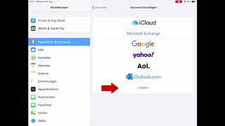 Einen Email-Account dem iPad zufügen