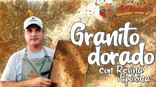 Granito dorado con Resina Epóxica - ArtEpoxy