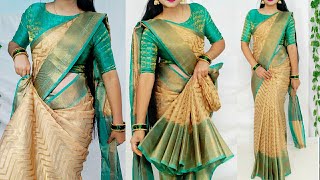 Orgenza Silk saree yaise pehne perfectly/Sarees kaise pehanate hai/Saree draping