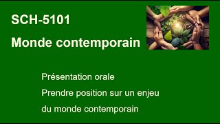 SCH-5101 Monde contemporain Consignes de la présentation orale