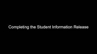 Completing the Student Information Release