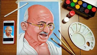 Mahatma Gandhi painting |  painting with poster colour | Gandhi Painting | Painting of gandhiji