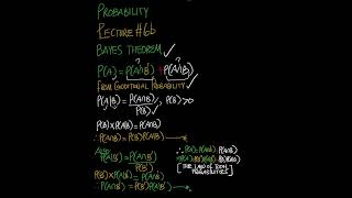 PROBABILITY || Bayes Theorem | Lecture 6b | #maths