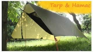 Présentation d'un tarp et d'un hamac, disponibles sur Banggood.