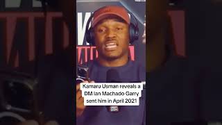 Kamaru Usman reveals a DM Ian Machado Garry sent him in April 2021 #ufc #iangarry #usman #mma