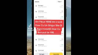 Am Făcut 190$ Într-o Lună Doar Dintr-un Singur Site Și Fara Investiții Doar Din Bonus