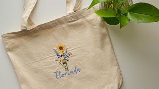 Embroidered Floral Tote Bag Brother PE800