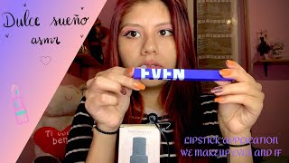 ASMR Español - Aplicando labial | Lipstick application | Mouth Sounds | We make-up EVEN and IF