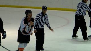 02/13/09 Jersey Rockhoppers vs. Hudson Valley Bears - EPHL Hockey - LOGAN BITTLE fight