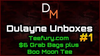 Dulayne Unboxes #1: TeeFury Grab Bag plus Boo Moon Unboxing