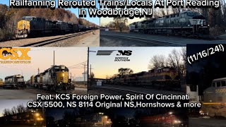 Railfanning Rerouted Trains at Port Reading Feat:KCS, Spirit Of Cincinnati(CSX5500)& NS 8114 (OG NS)