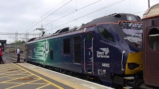 "BRAND NEW" DRS Class 88 002 Prometheus and 68022 departing Milton Keynes Central 09/05/17