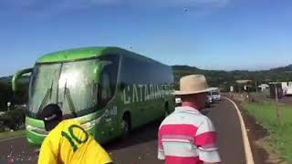 Brazillian Football Team is being welcomed in their home like this