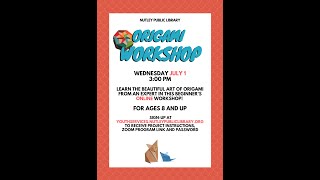 Nutley Public Library Origami Workshop (07/01/2020)