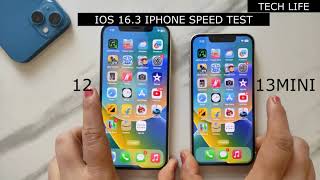 IOS 16.3 iPhone 12 vs 13mini Speed Test