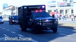 Donald Trump And His High Security And Motorcade