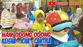 Kompilasi Mainan Anak Naik Odong-odong Bentuk Binatang Lucu Bersama Keisha, Icha & Cantika