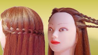 how to scissor waterfall braid half up half down step by step | how to twist your hair easly