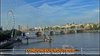 London double-decker Bus Ride: Bus Route 68 from West Norwood Station to Euston Station 🚌