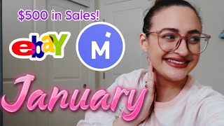 $500 in Sales! | What Sold on Ebay and Mercari | January | Part Time Reseller