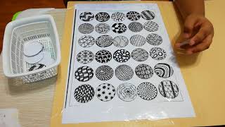 Zentangle patterns matching file folder game - visual discrimination activity