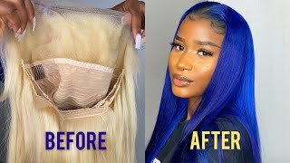 INDIGO BLUE FRONTAL WIG | Water Colour Method | ft Supernova Hair