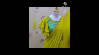 Pure georgette sarees with stitched blouse