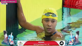 RENANG 100M Gaya Bebas Putri - S5 | PEPARNAS XVI PAPUA 2021