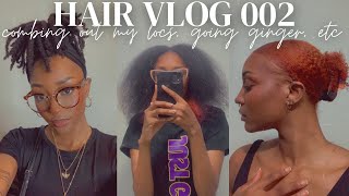 hair vlog 002: combing out my locs, dyeing my hair ginger + claw clip hairstyle