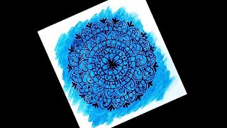 Mandala art| How to draw Mandala on water color background |Water color background for mandala art