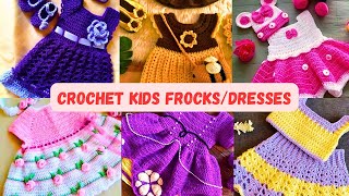 CROCHET KIDS FROKS_IDEAS for KIDS Crochet wool frock Handmade FROCKS Designs_ DIY Crochet FROK