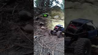 2 Rock Buggys ONE Ledge....But its 1/24 Axial  and Injora R/C.....