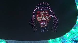 تفاعل كبييير عند وصول الامير محمد بن سلمان لملعب الجوهرة، وعزف السلام الملكي وعروض طائرات الدرون🇸🇦🇸🇦