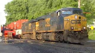 CSX intermodel slowly passing the newly double tracked section of the National Docks Branch