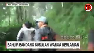 Detik-detik Warga dan Tim SAR Berlarian di kejar Banjir Bandang Susulan di Bogor Jawa Barat