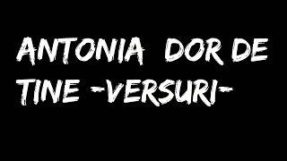 ANTONIA - Dor de Tine (VERSURI-LYRICS)