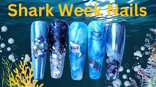 Shark Week Nails!🦈🦈 | Summer Nails | #sharkweek