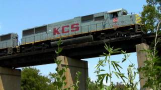 KCS 7007 sd50s with a ballast train in action at Richardson, Tx. 08/23/2011 ©