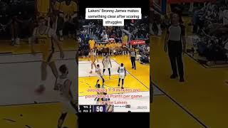 Bronny James Scoring Struggle💞#nba #basketball #lakers #shorts