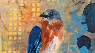 Painting an Eastern Bluebird as Part of My 100 Day Project.